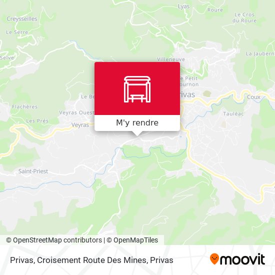 Privas, Croisement Route Des Mines plan