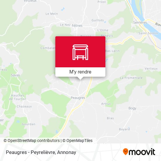 Peaugres - Peyrelièvre plan