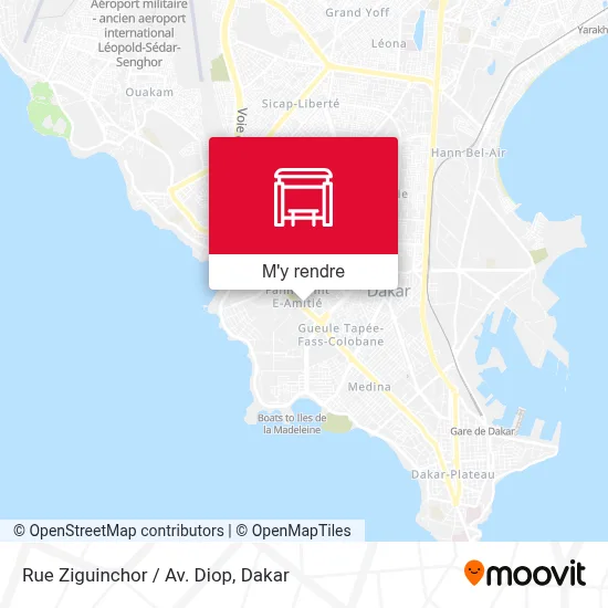 Rue Ziguinchor / Av. Diop plan