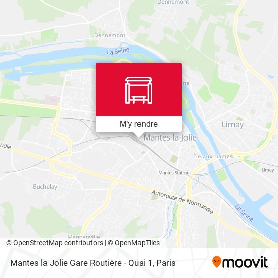 Mantes la Jolie Gare Routière - Quai 1 plan