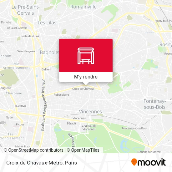 Croix de Chavaux-Métro plan