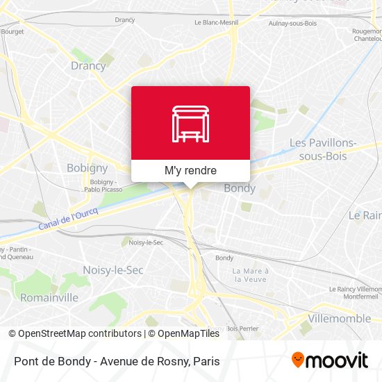 Pont de Bondy - Avenue de Rosny plan