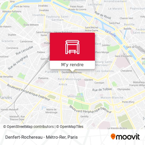 Denfert-Rochereau - Métro-Rer plan