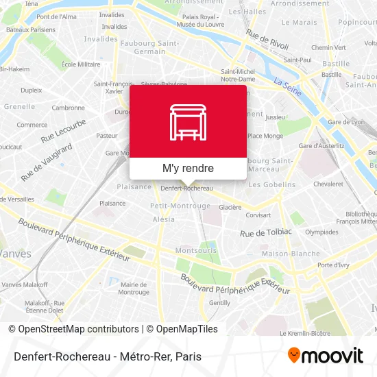 Denfert-Rochereau - Métro-Rer plan