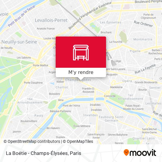 La Boétie - Champs-Élysées plan
