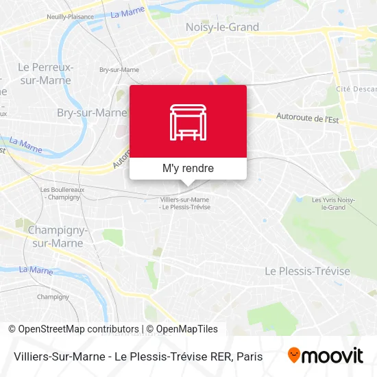 Villiers-Sur-Marne - Le Plessis-Trévise RER plan