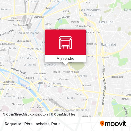Roquette - Père Lachaise plan