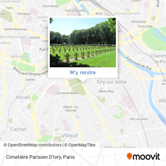 Cimetière Parisien D'Ivry plan