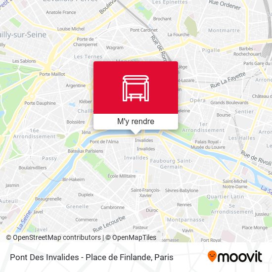 Pont Des Invalides - Place de Finlande plan