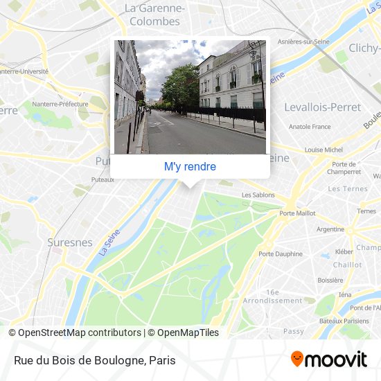 Rue du Bois de Boulogne plan