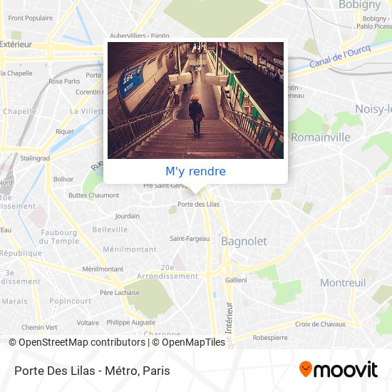 Porte Des Lilas - Métro plan