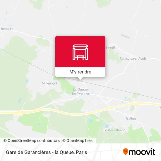 Gare de Garancières - la Queue plan