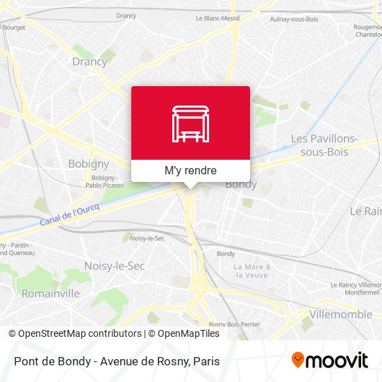 Pont de Bondy - Avenue de Rosny plan