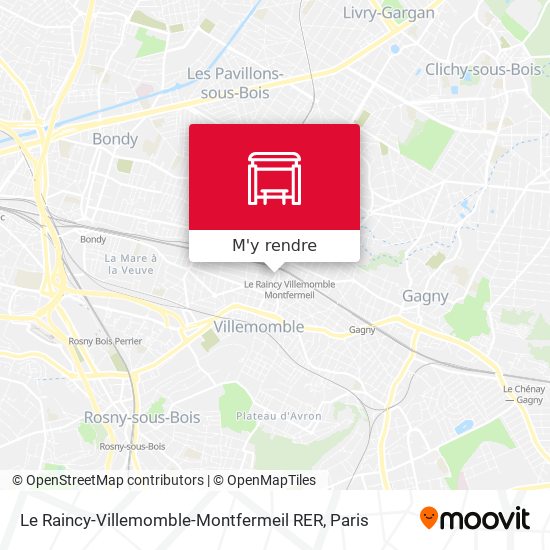Le Raincy-Villemomble-Montfermeil RER plan