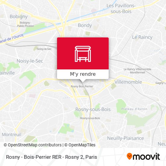 Rosny - Bois-Perrier RER - Rosny 2 plan