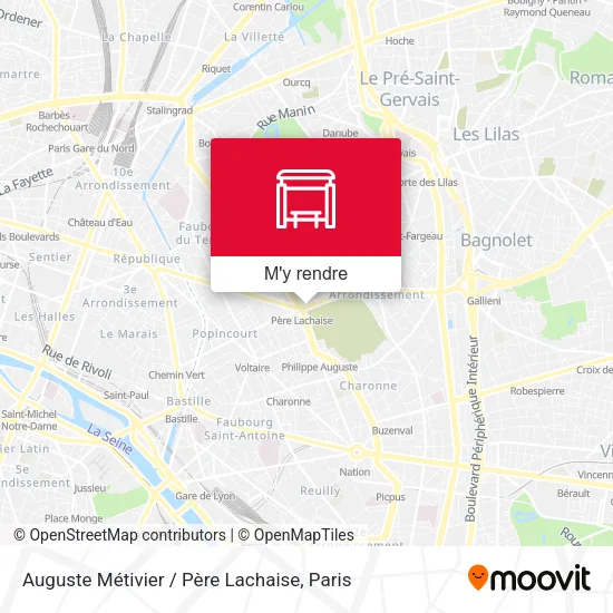 Auguste Métivier / Père Lachaise plan