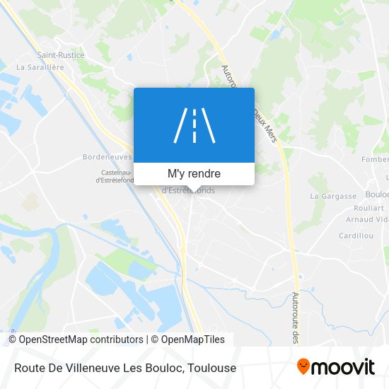 Route De Villeneuve Les Bouloc plan