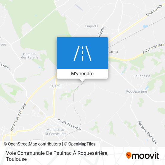 Voie Communale De Paulhac À Roquesérière plan