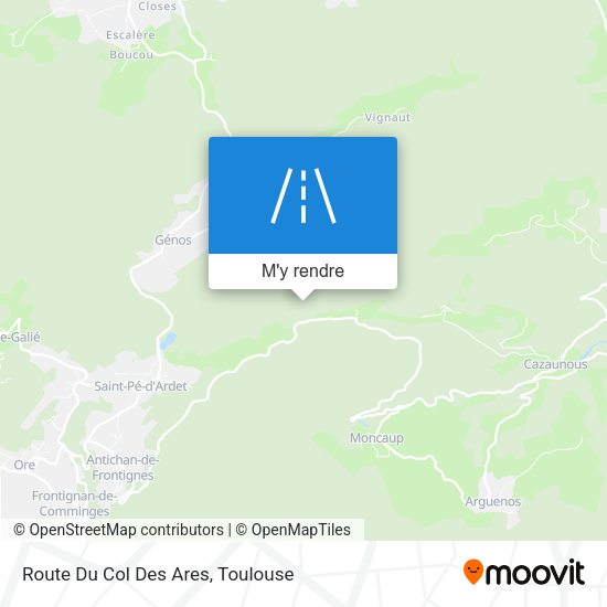 Route Du Col Des Ares plan