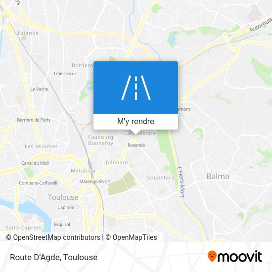Comment aller à Route D'Agde, Toulouse en bus, métro, train ou gondole?
