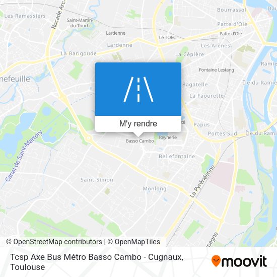 Tcsp Axe Bus Métro Basso Cambo - Cugnaux plan