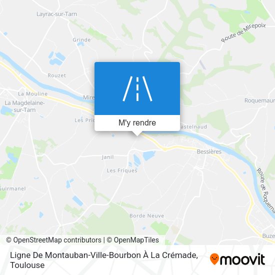 Ligne De Montauban-Ville-Bourbon À La Crémade plan
