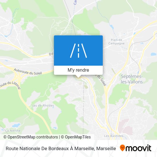 Route Nationale De Bordeaux À Marseille plan