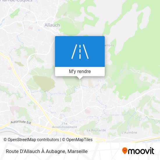 Route D'Allauch À Aubagne plan