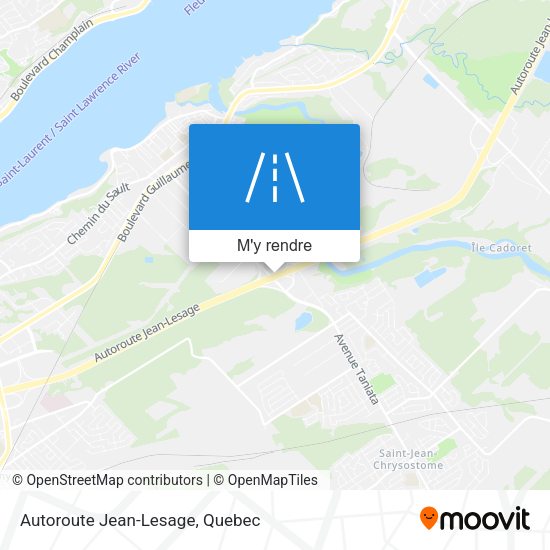 Autoroute Jean-Lesage plan
