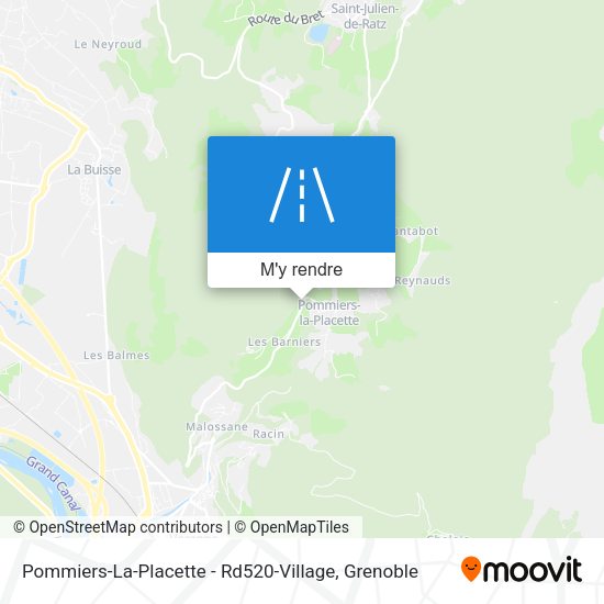 Pommiers-La-Placette - Rd520-Village plan