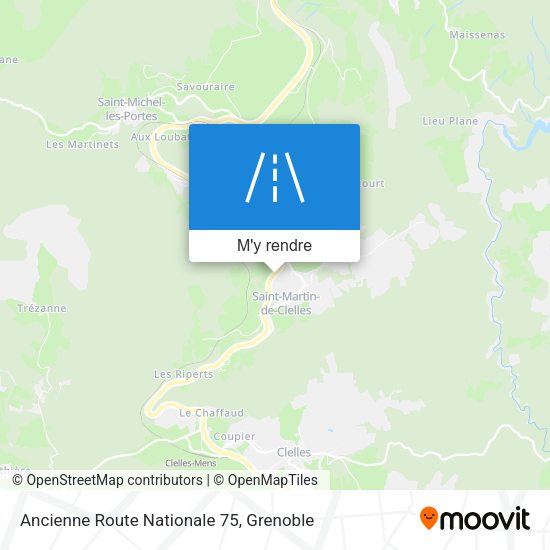 Ancienne Route Nationale 75 plan