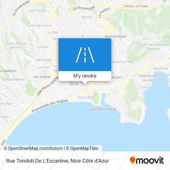Rue Tonduti De L'Escarène plan