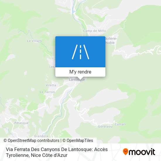 Via Ferrata Des Canyons De Lantosque: Accès Tyrolienne plan