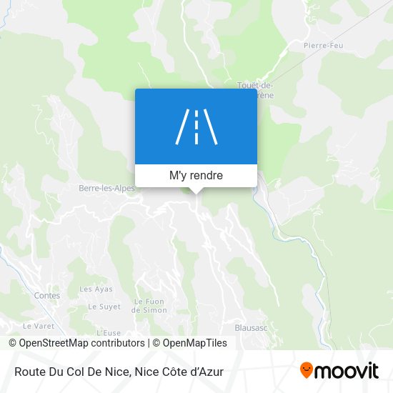 Route Du Col De Nice plan