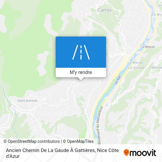 Ancien Chemin De La Gaude À Gattières plan