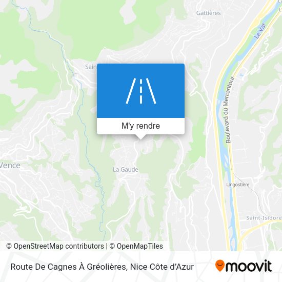 Route De Cagnes À Gréolières plan