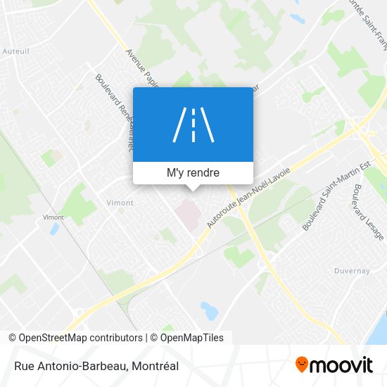 Rue Antonio-Barbeau plan