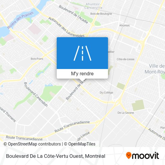 Boulevard De La Côte-Vertu Ouest plan