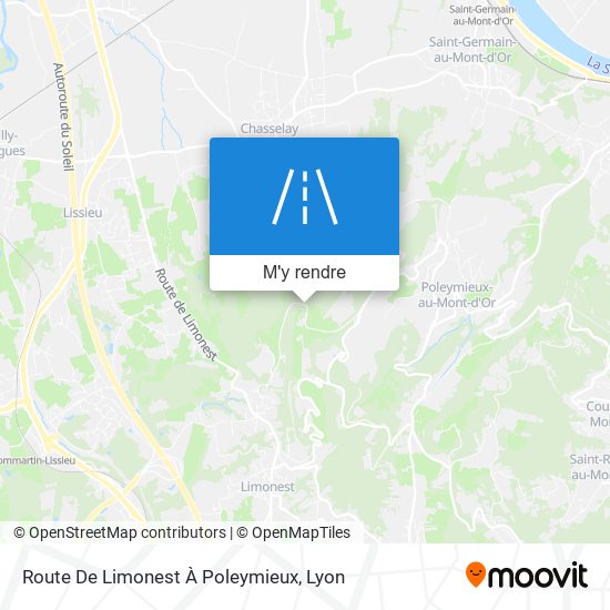 Route De Limonest À Poleymieux plan