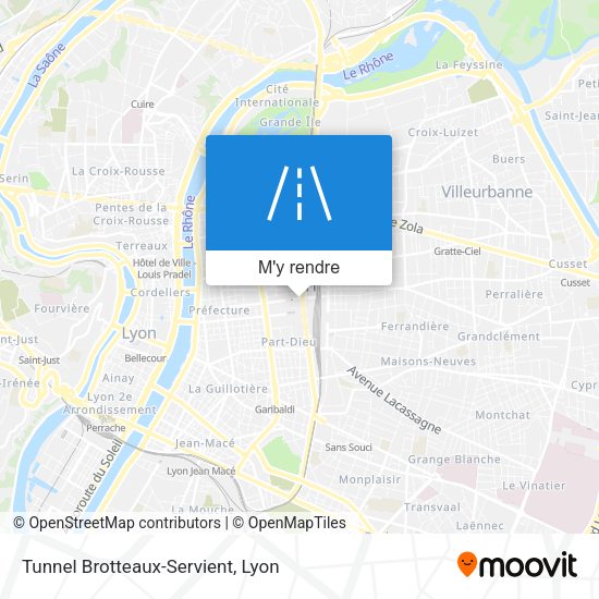 Tunnel Brotteaux-Servient plan