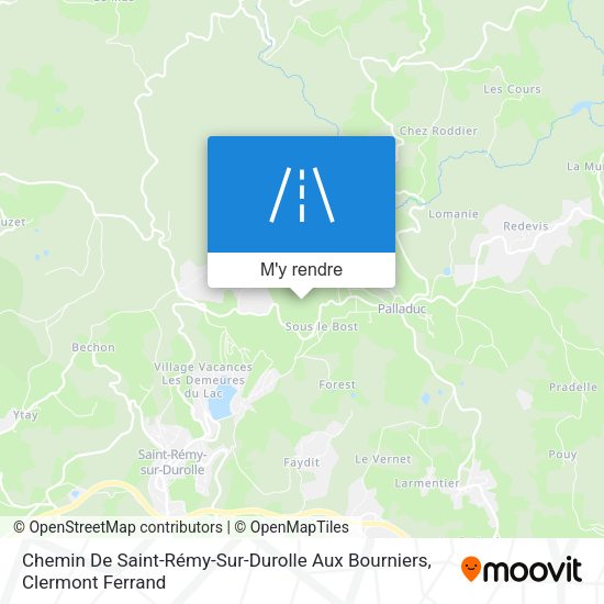 Chemin De Saint-Rémy-Sur-Durolle Aux Bourniers plan