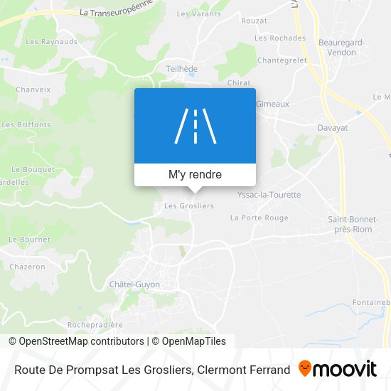 Route De Prompsat Les Grosliers plan