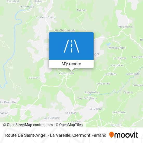 Route De Saint-Angel - La Vareille plan