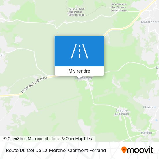 Route Du Col De La Moreno plan