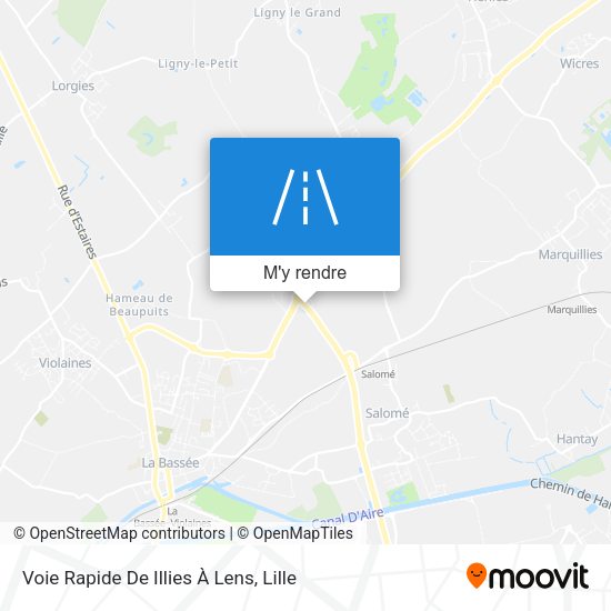 Voie Rapide De Illies À Lens plan