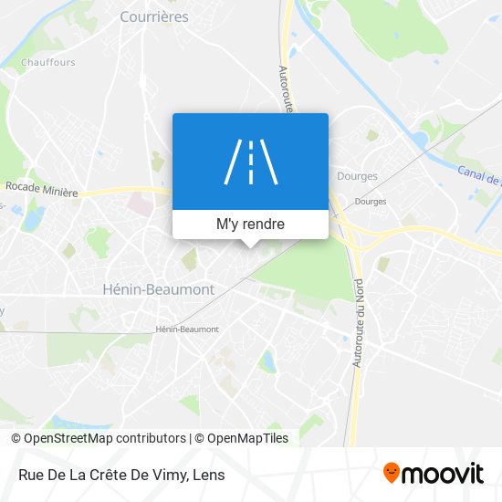 Rue De La Crête De Vimy plan