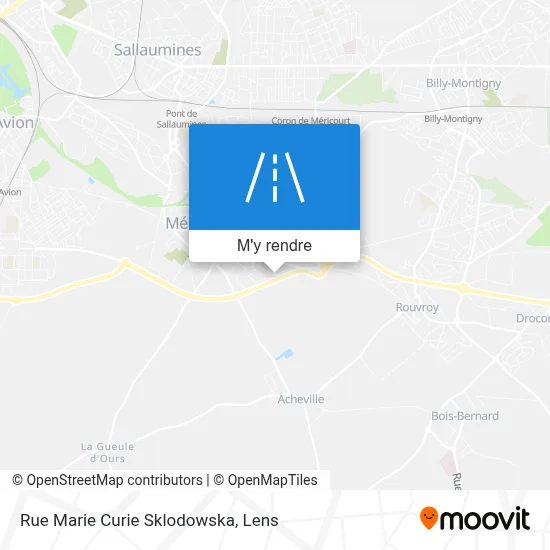 Rue Marie Curie Sklodowska plan