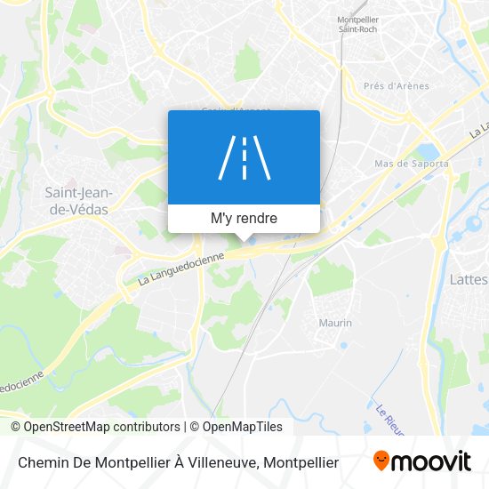 Chemin De Montpellier À Villeneuve plan