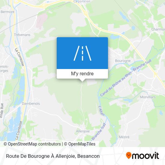 Route De Bourogne À Allenjoie plan