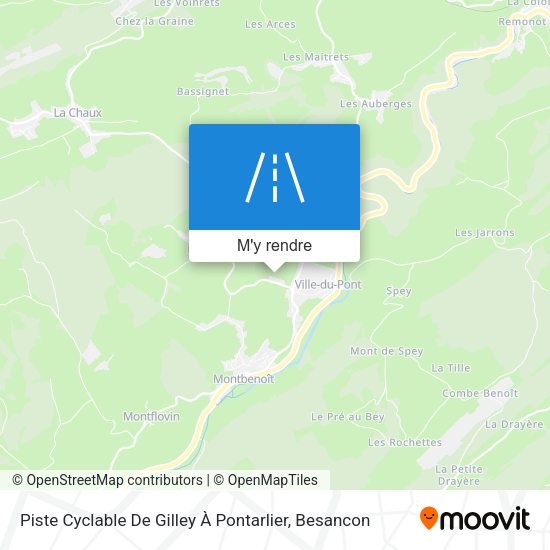 Piste Cyclable De Gilley À Pontarlier plan